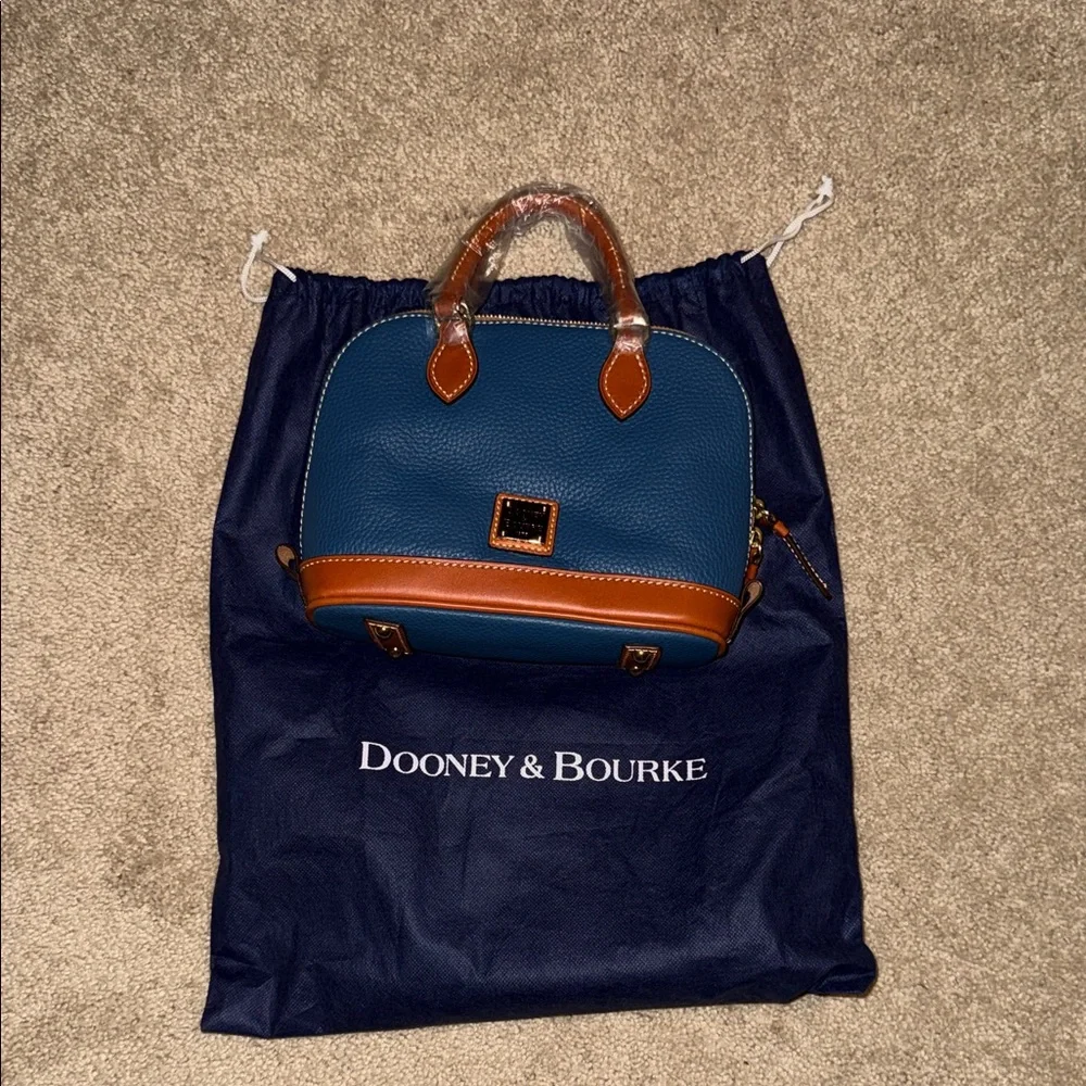 Dooney & Bourke blue and Tan handbag